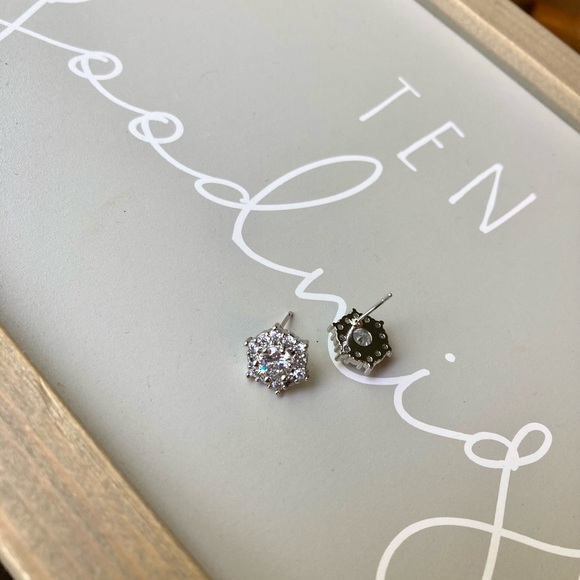 Stunning Round Hexagon Simulated Diamond Earrings - Picture 8 of 8